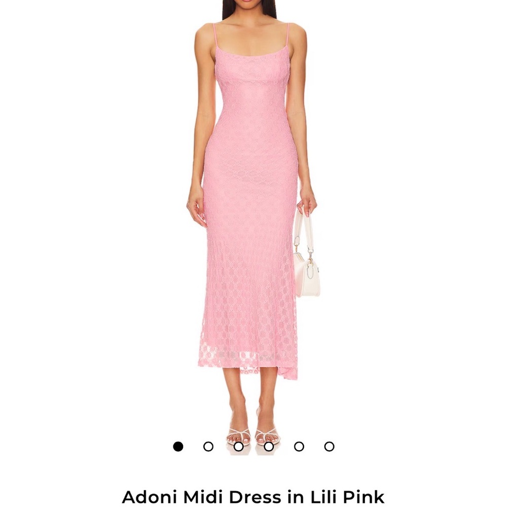 Bardot Lili Pink Lace Midi Dress